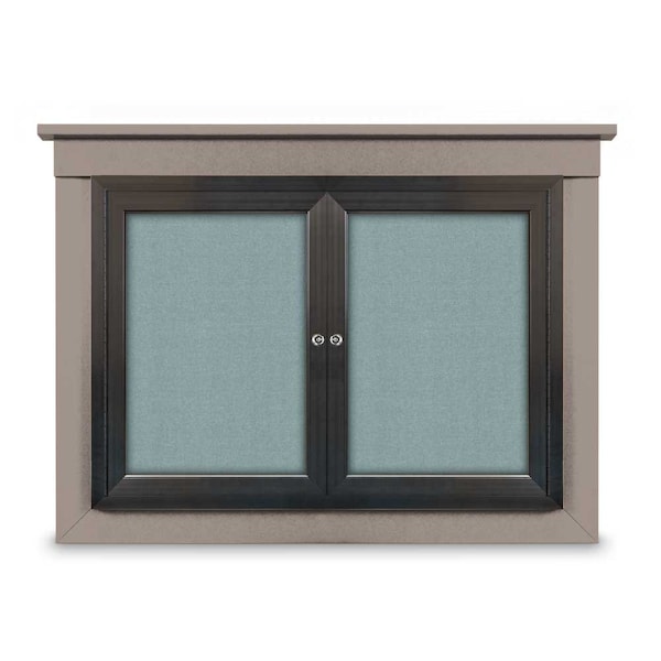 United Visual Products 24"x36" 1-Door Enclosed Letterboard, White Vinyl/Lt Oak UV2621O-LTOAK-WHITE - main